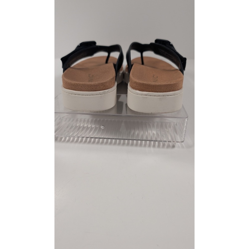 Vionic Uptown Marin Black Leather Platform Thong Sandals Buckle Women 8.5 - Picture 4 of 9